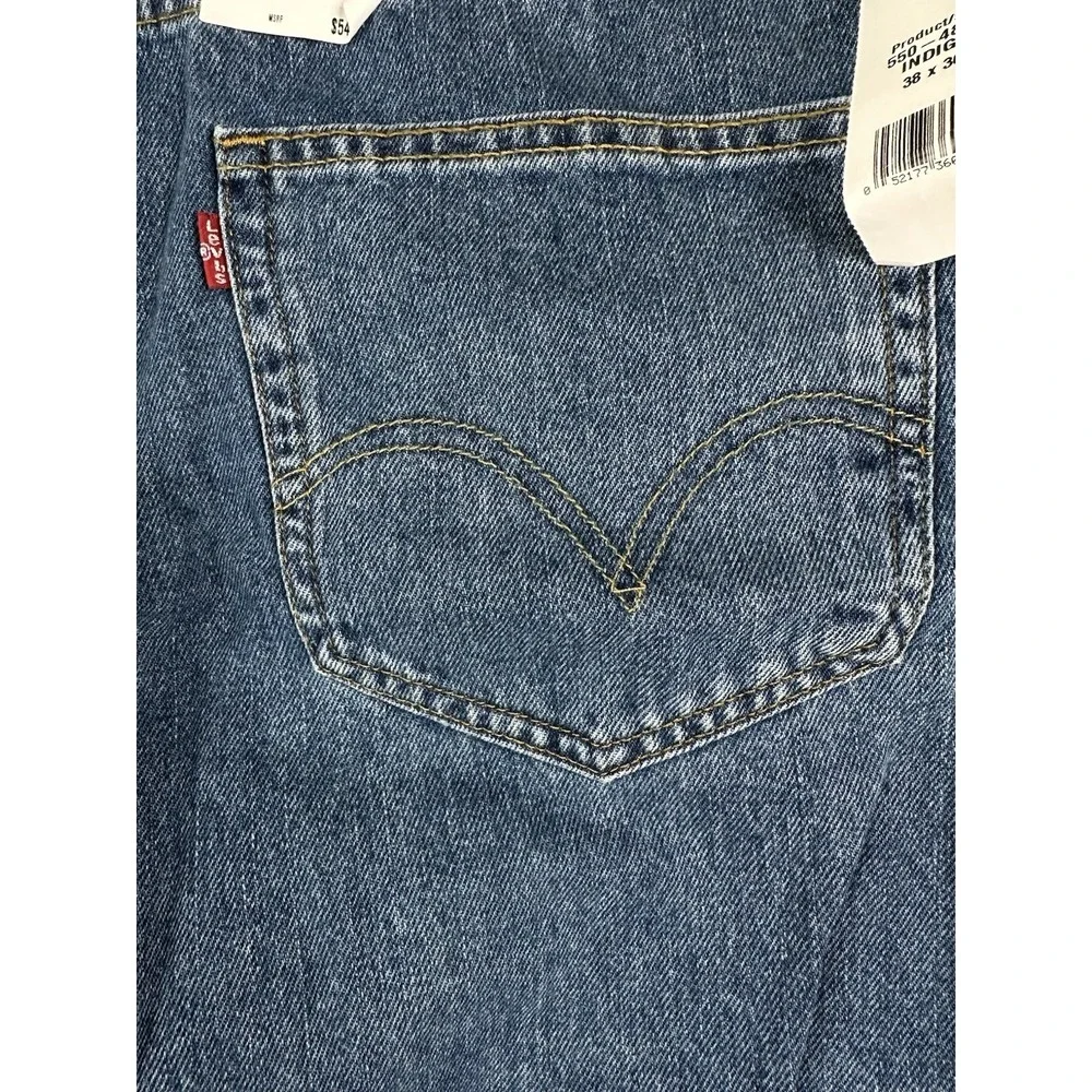 Levis 550 Jeans Men 38x30 Blue Relaxed Fit Tapered Leg Denim Classic Medium Wash